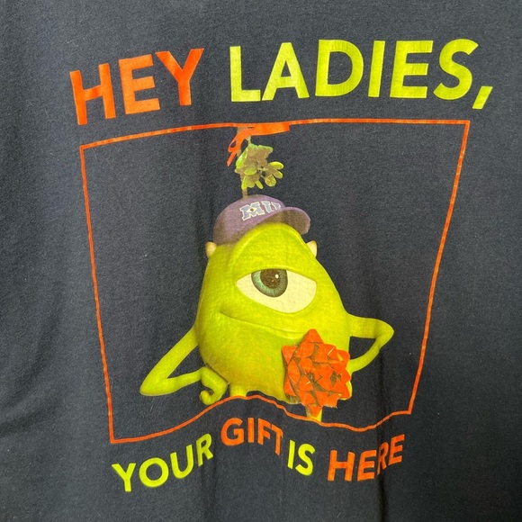 Pixar Christmas Mike Wazowski Monsters Inc. Novelty Funny T-Shirt Size Large - Picture 3 of 4